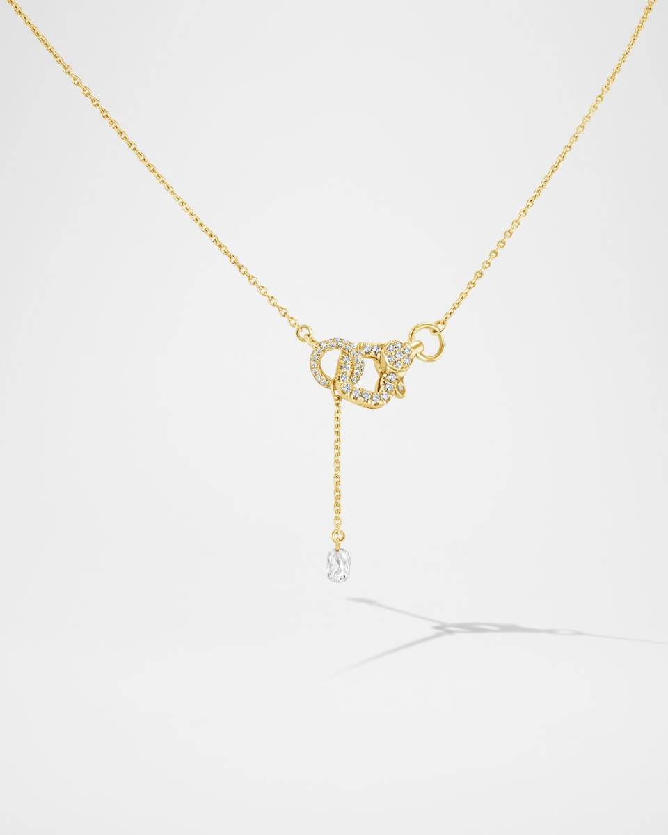 18K Yellow Gold Diamond Clasp Necklace, 16"L, 0.35ctw